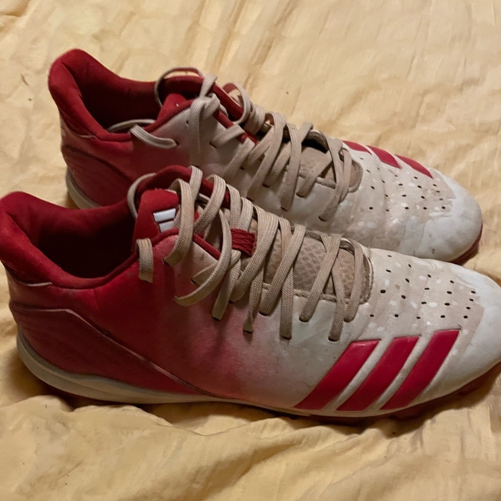 Baseball cleats Men's Size 7 White Red‎ G26694 GUC!
